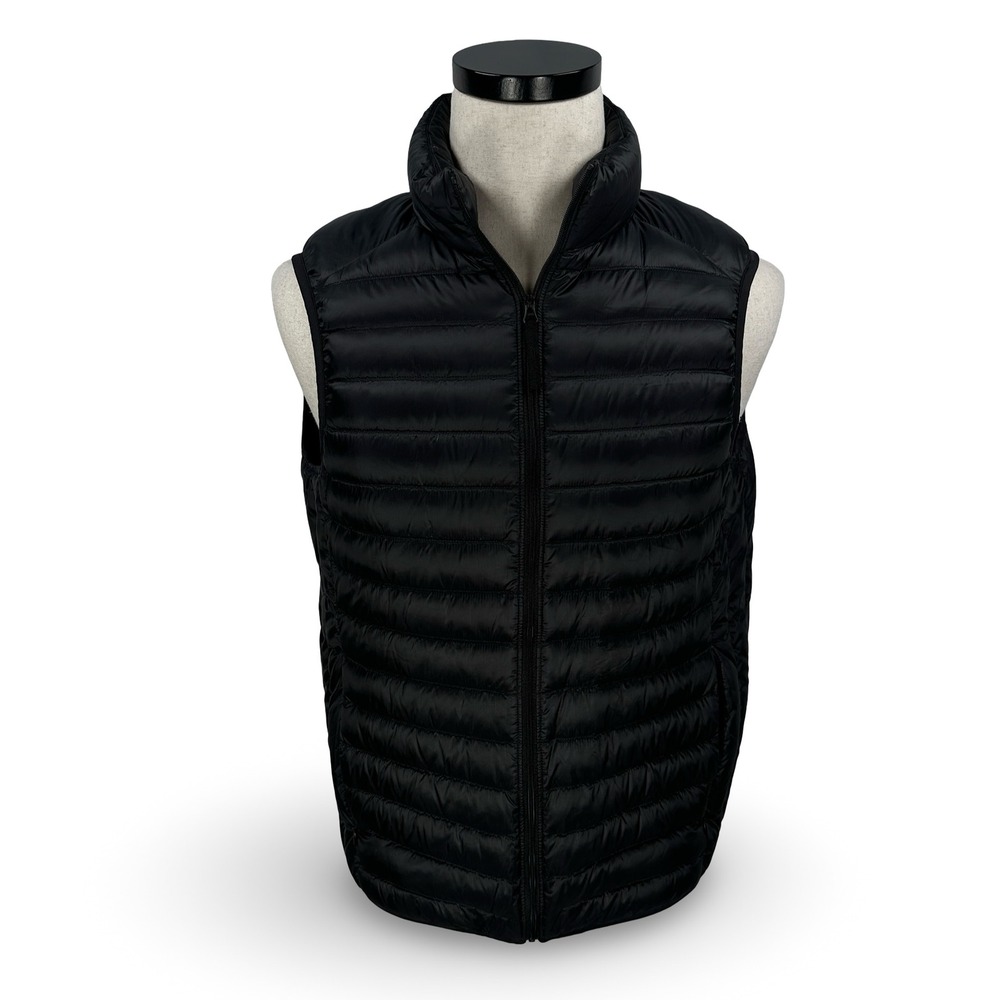 Uniqlo‎ Ultra Light Down Puffer Vest Womens Small Black Full Zip 311-131364